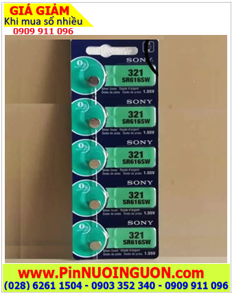 COMBO 01vỉ 5viên Pin SONY SR616SW-Pin 321 Silver Oxide 1.55V _Giá chỉ 79.000đ/ Vỉ 5viên